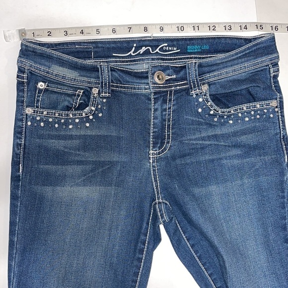INC CLASSY RHINESTONE DENIM JEANS REGULAR FIT - Picture 12 of 15